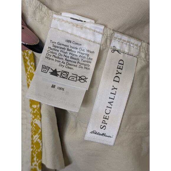 Eddie Bauer 100% Cotton Textured Flat Front Shorts Womens Size 8 in Linen Color - Picture 6 of 7